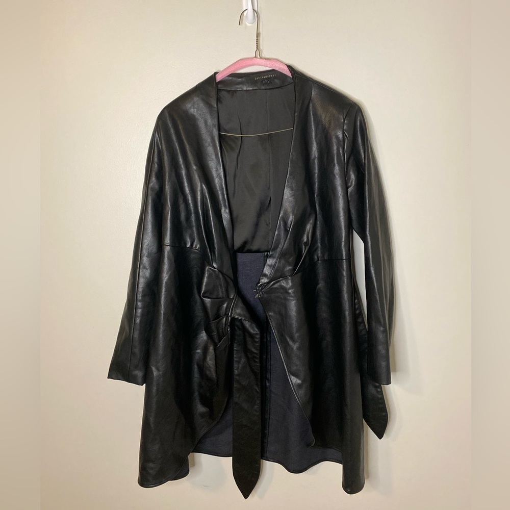 Trench coat dress with attached belt